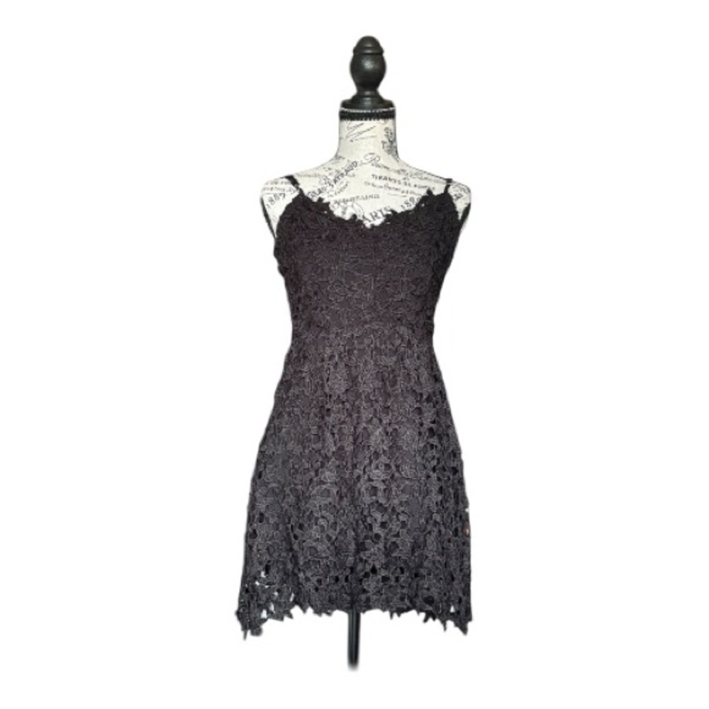 Blue Rain Black Lace Mini Dress